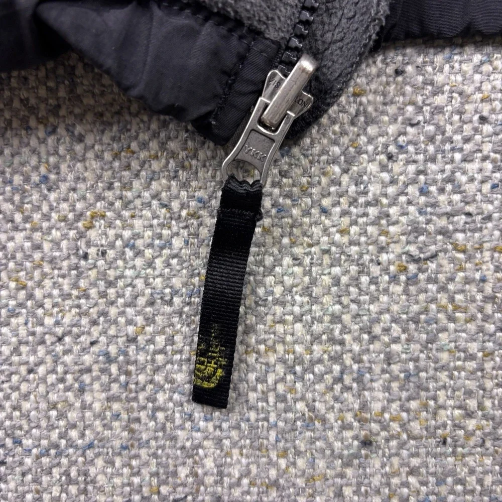 Unisex Kids North Face Fleece Jacket Polartec Gray Black Yellow Fits Like 10/12